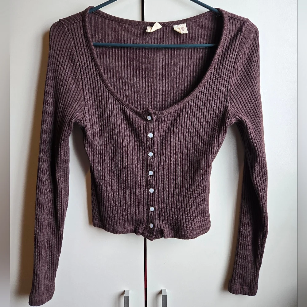 Women's Ribbed Long Sleeve Top - Picture 1 of 5